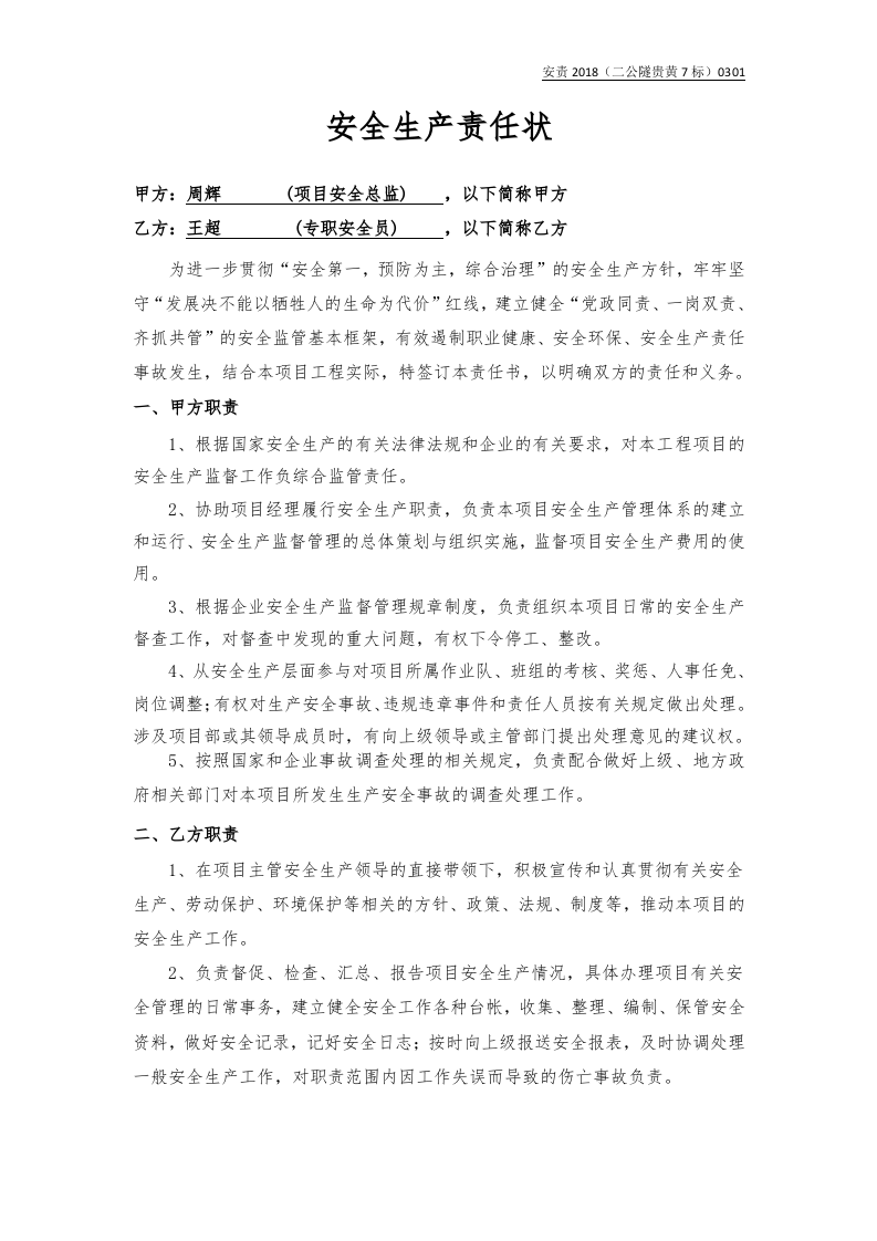 安全总监与安全员责任书（样本）.docx 第1页