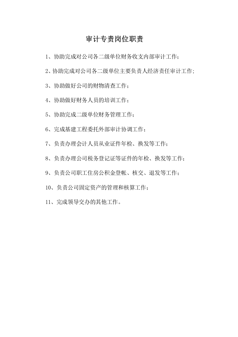 审计专责岗位职责.doc 第1页