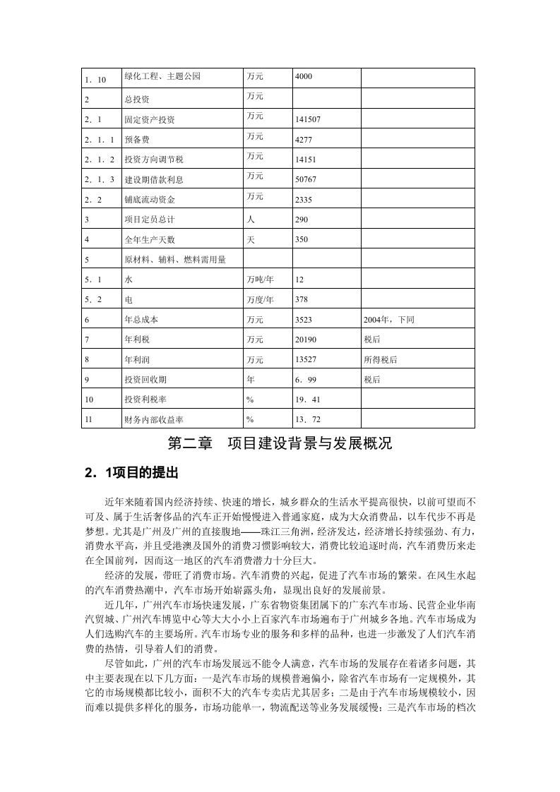 广州xx国际汽车城 可 行 性 研 究 报 告.doc 第6页