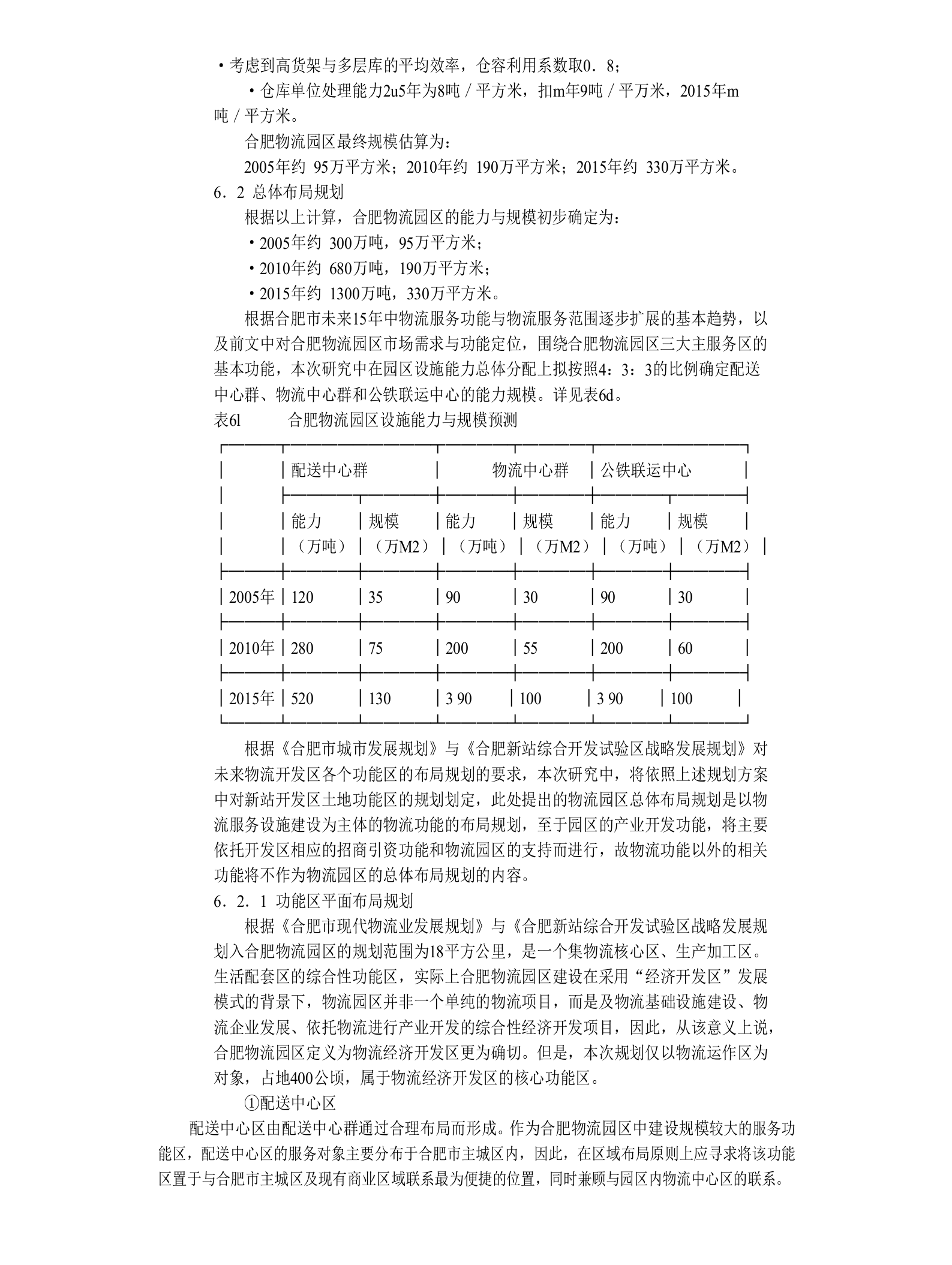 合肥现代物流园区-可行性研究报告6-总体发展规划.doc 第3页