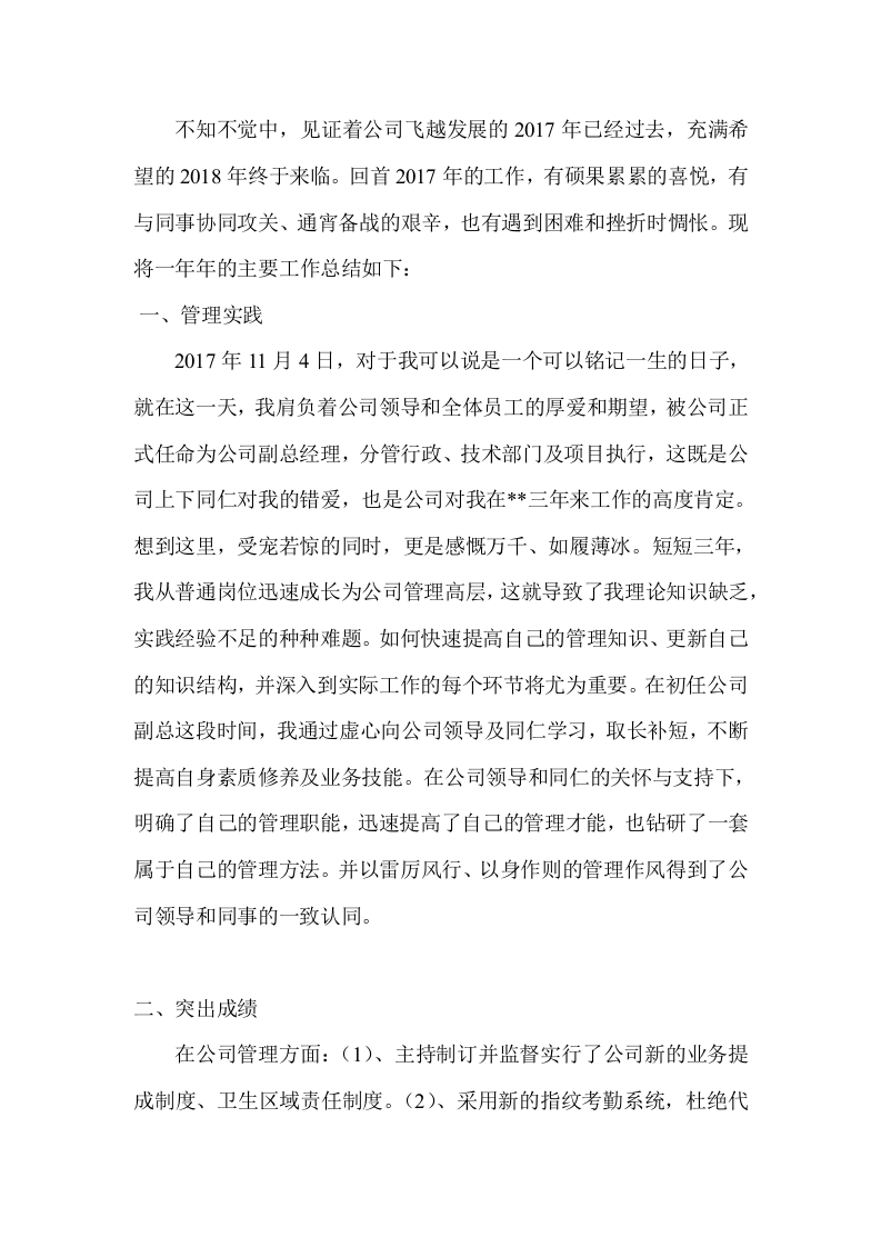 2017年公司副总经理岗位工作总结.docx 第2页