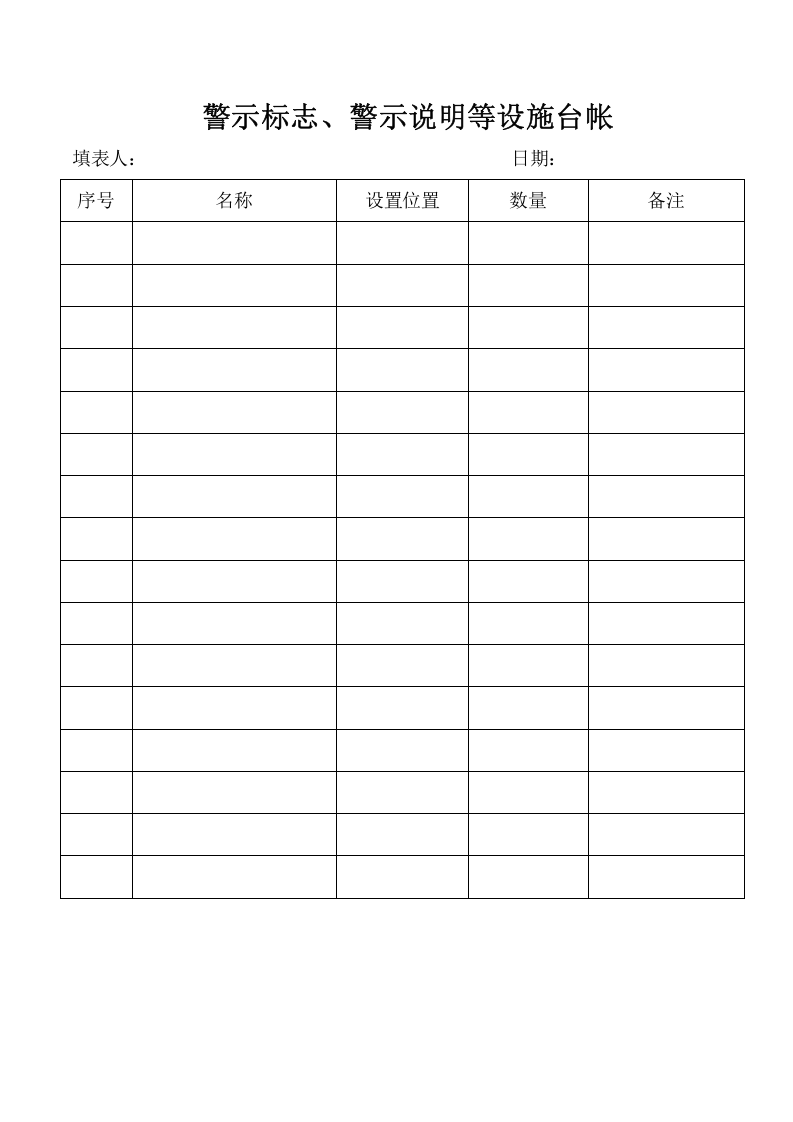 2、警示标志、警示说明等设施台帐.doc 第1页