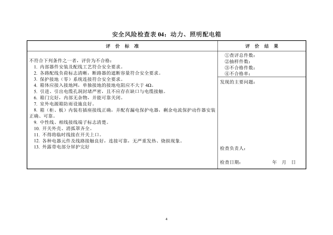 安全隐患排查表（专业性，每半年至少一次).docx 第4页