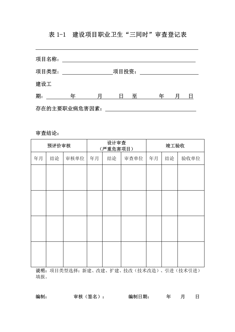 6.1.1.1.建设项目职业卫生“三同时”审查登记表.doc 第1页