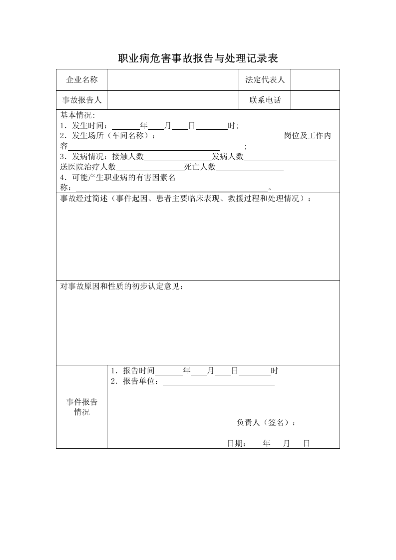 附件6：职业病危害事故报告与处理记录表.doc 第1页