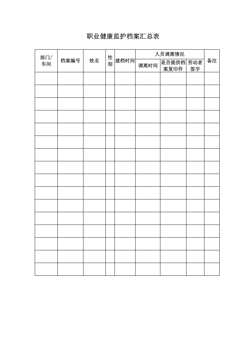 附件7：职业健康监护档案汇总表.doc 第1页