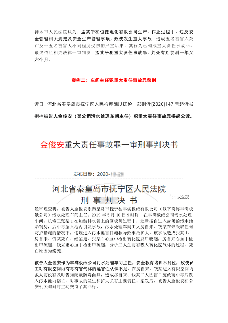 管生产必须管安全：班组长、车间主任、主要负责人判刑案例警示.docx 第5页