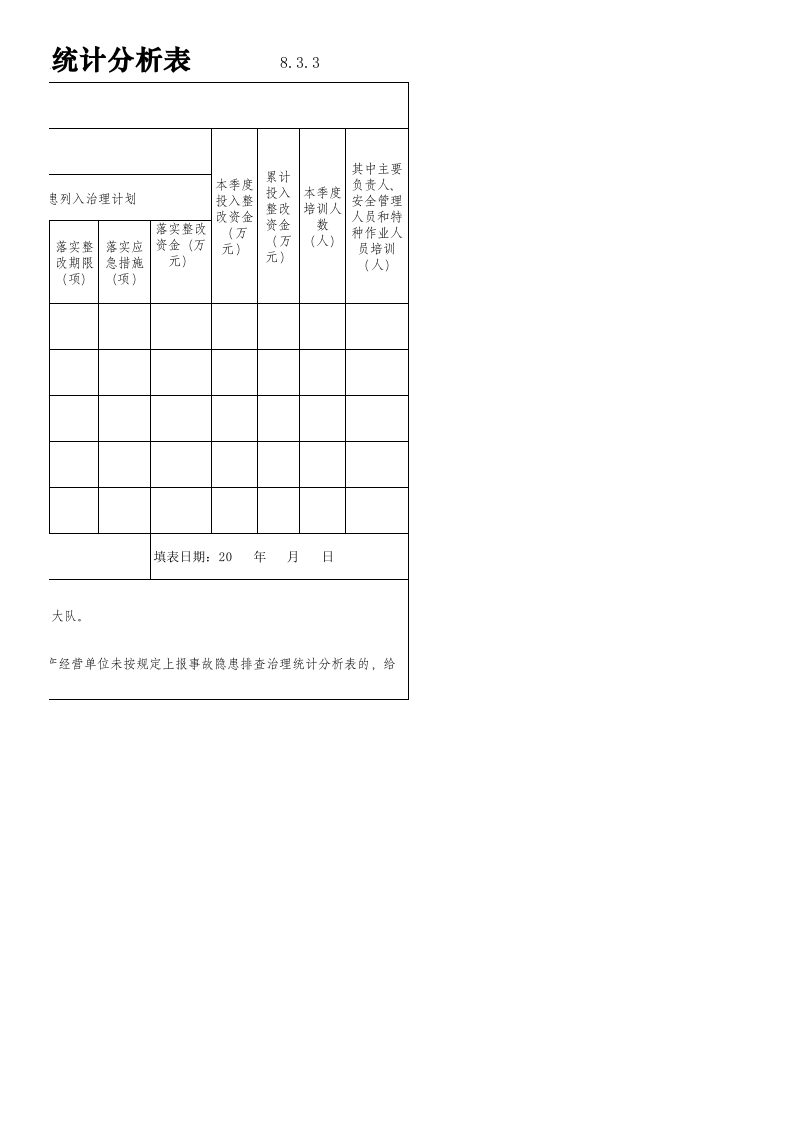 2隐患排查治理统计表（留空表）.xls 第2页