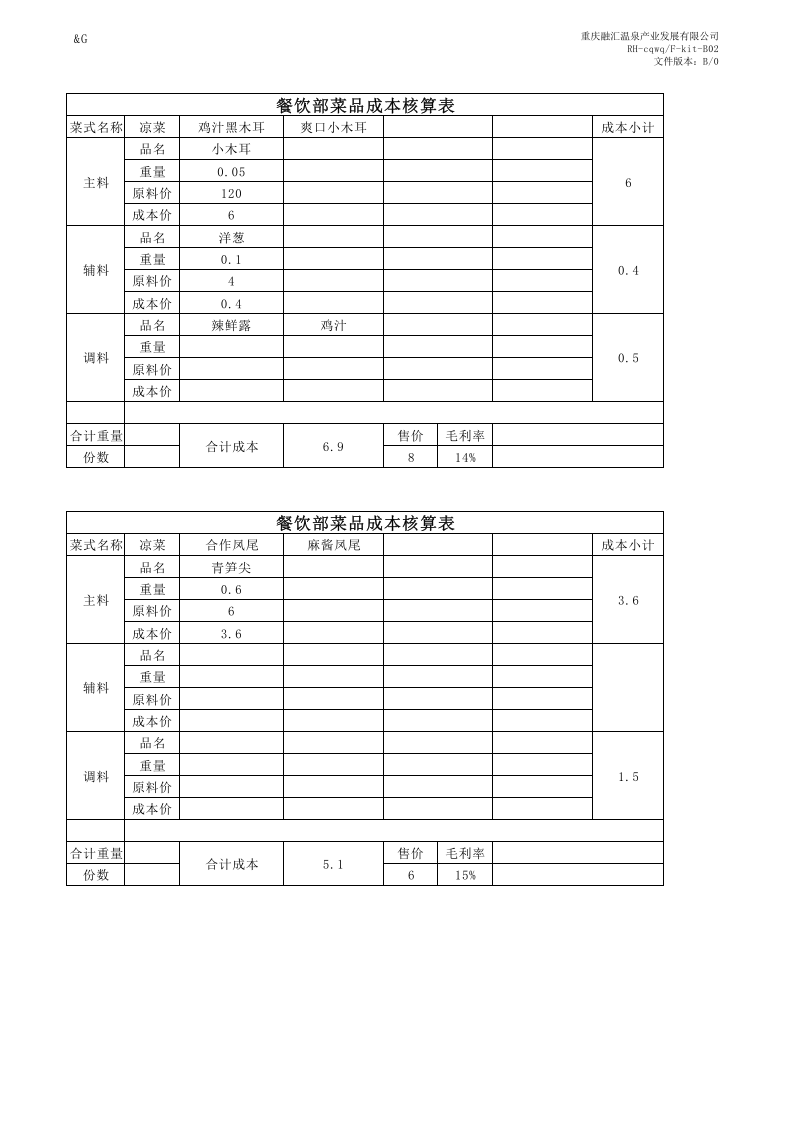 104 菜品成本核算表.xlsx 第3页
