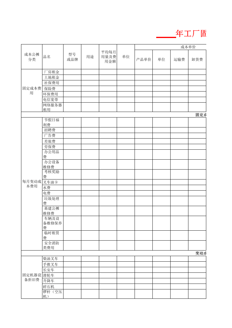 83 公司成本数据统计分析表.xls 第1页