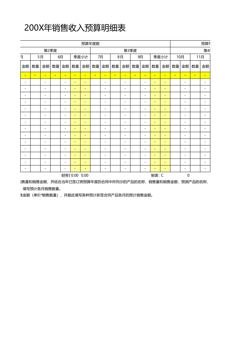 销量收入预算表样(带公式)_61.xls 第2页