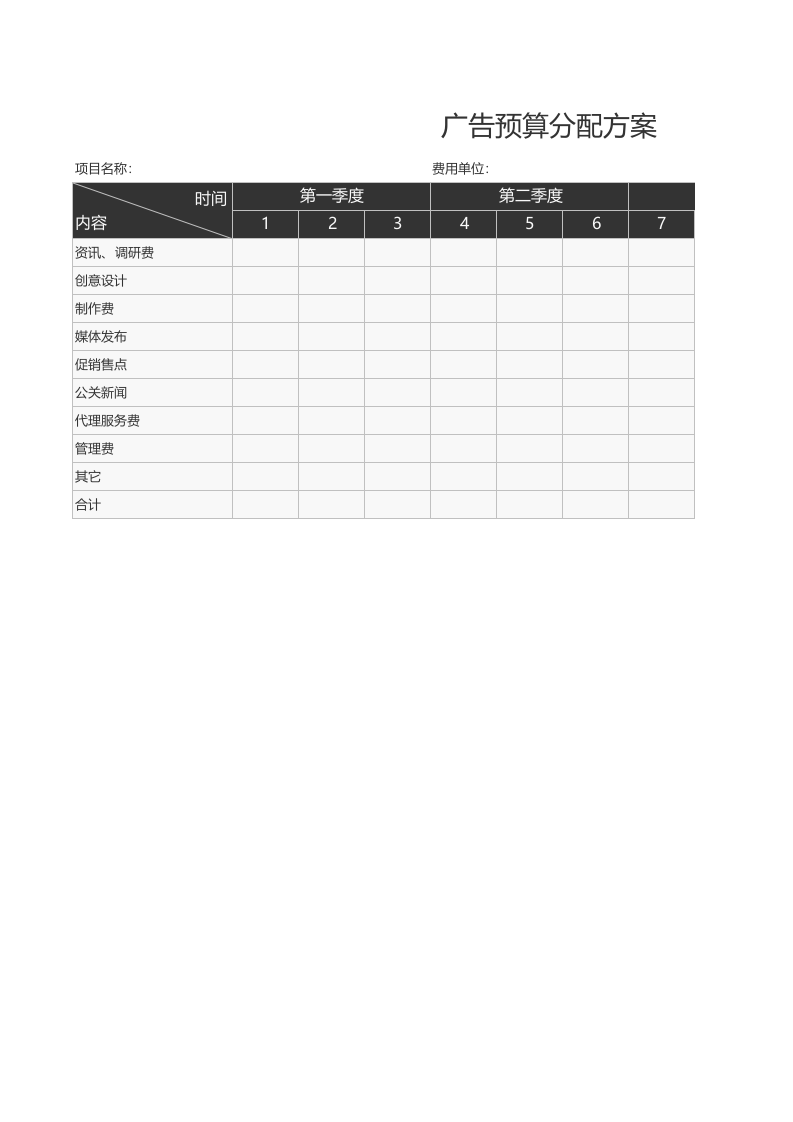 广告预算分配方案_25.xls 第1页