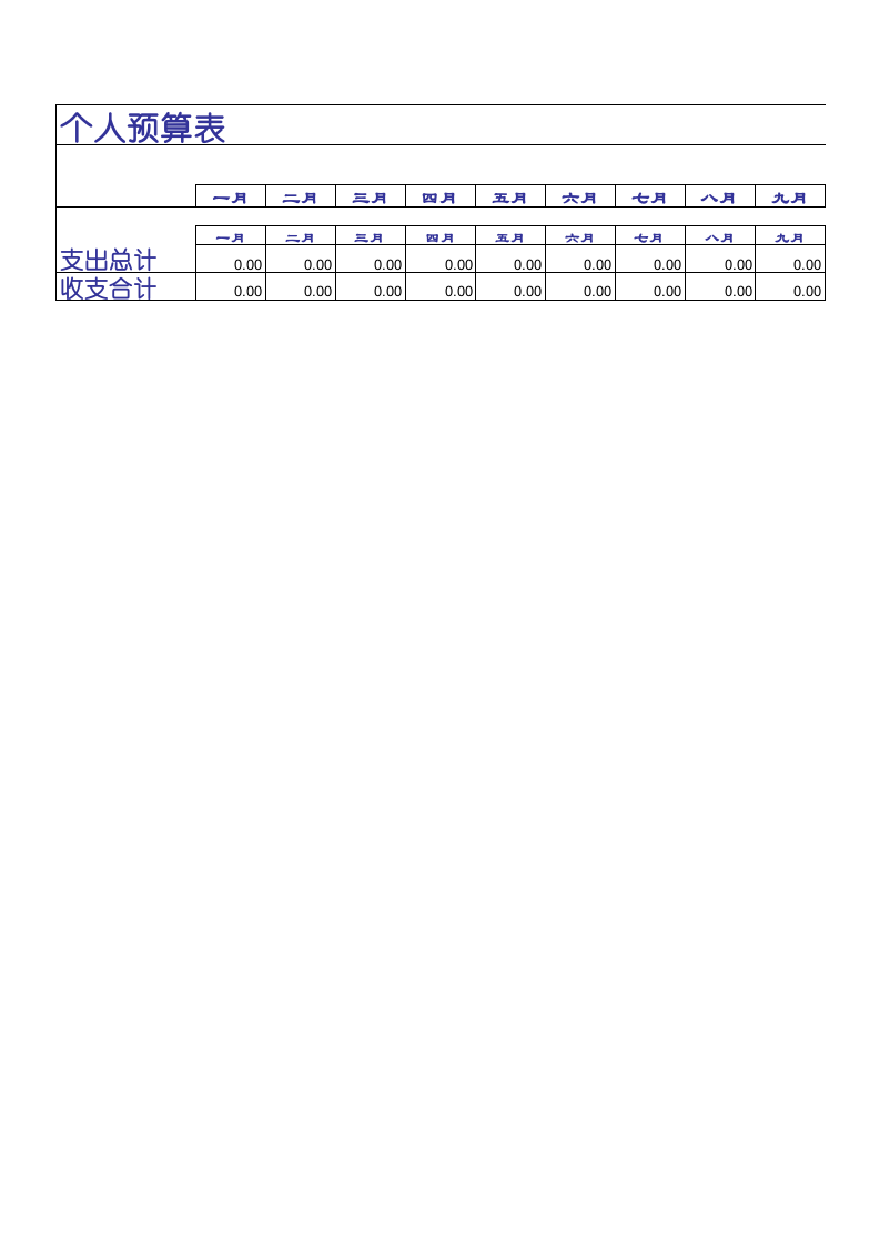 个人月度预算_22.xlsx 第3页