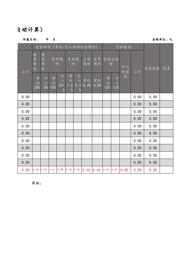 【通用】工资表( 自动计算 ).xlsx 第2页