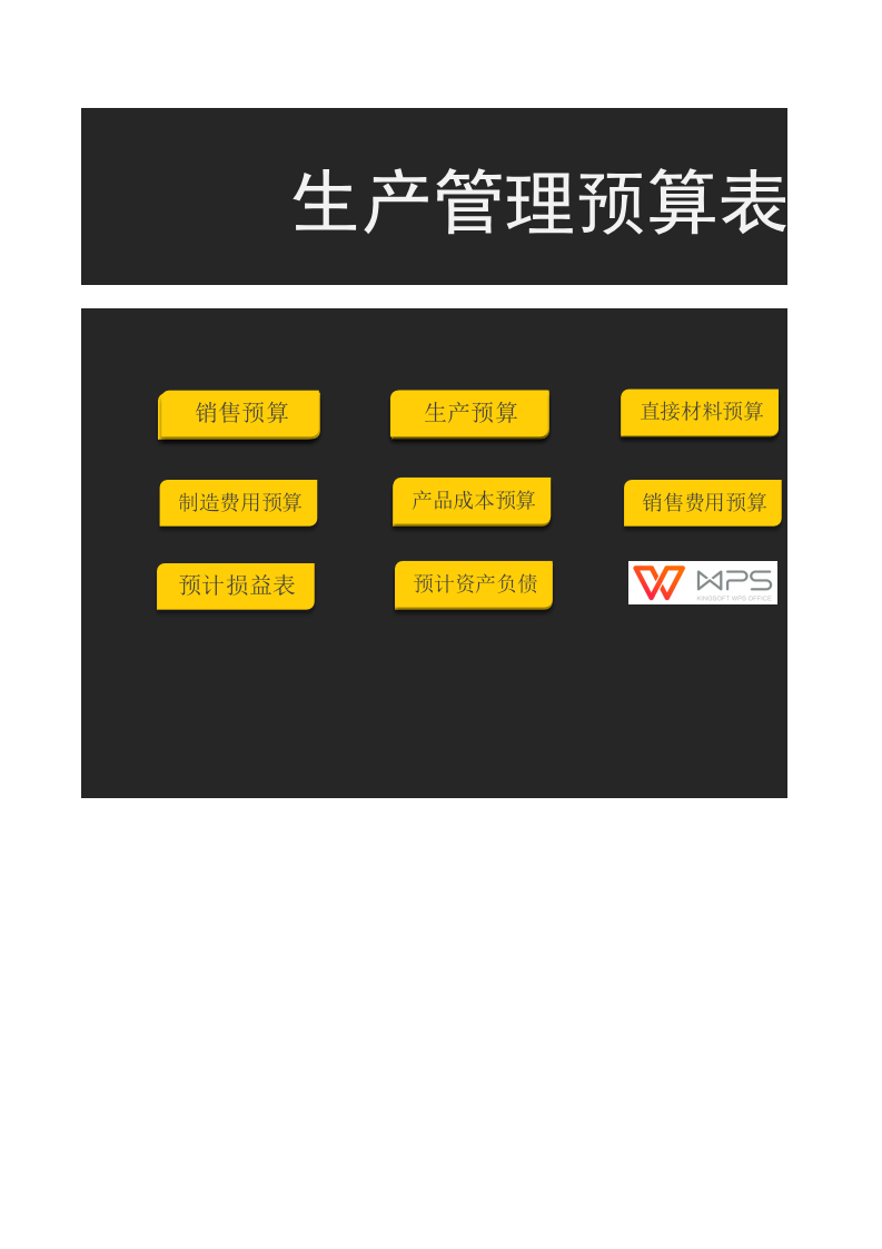 生产管理预算表格系统.xls 第1页