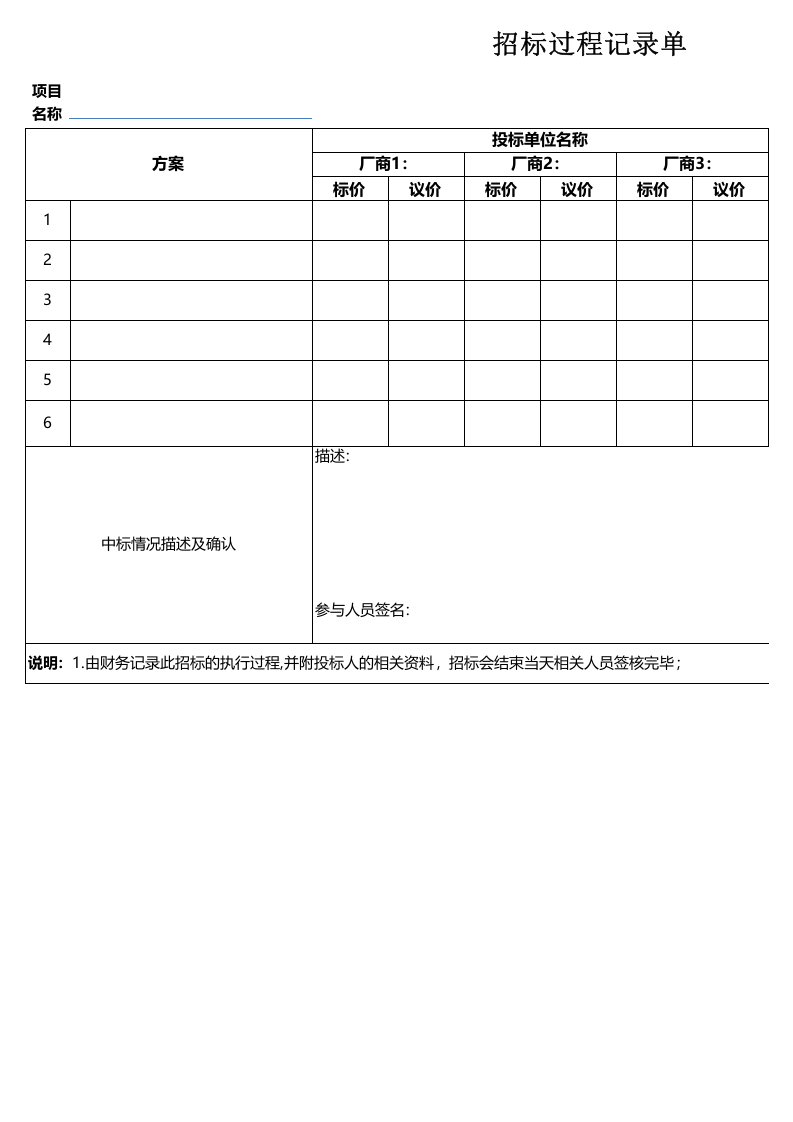 16-采购招标过程记录单1.xlsx 第1页