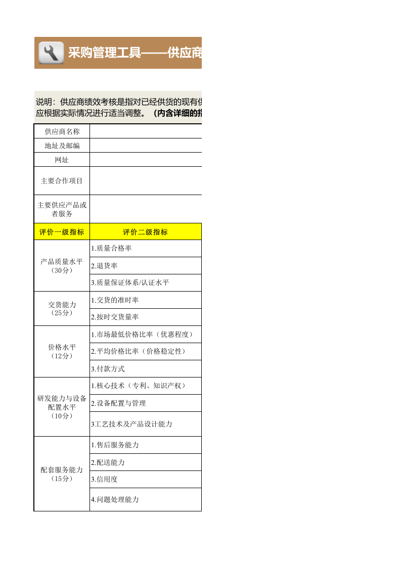 13-供应商绩效考核表.xls 第1页