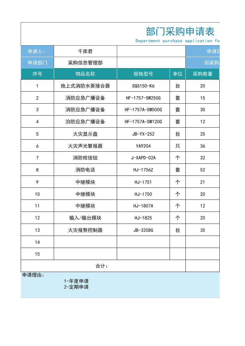 134 部门采购申请表.xlsx 第1页