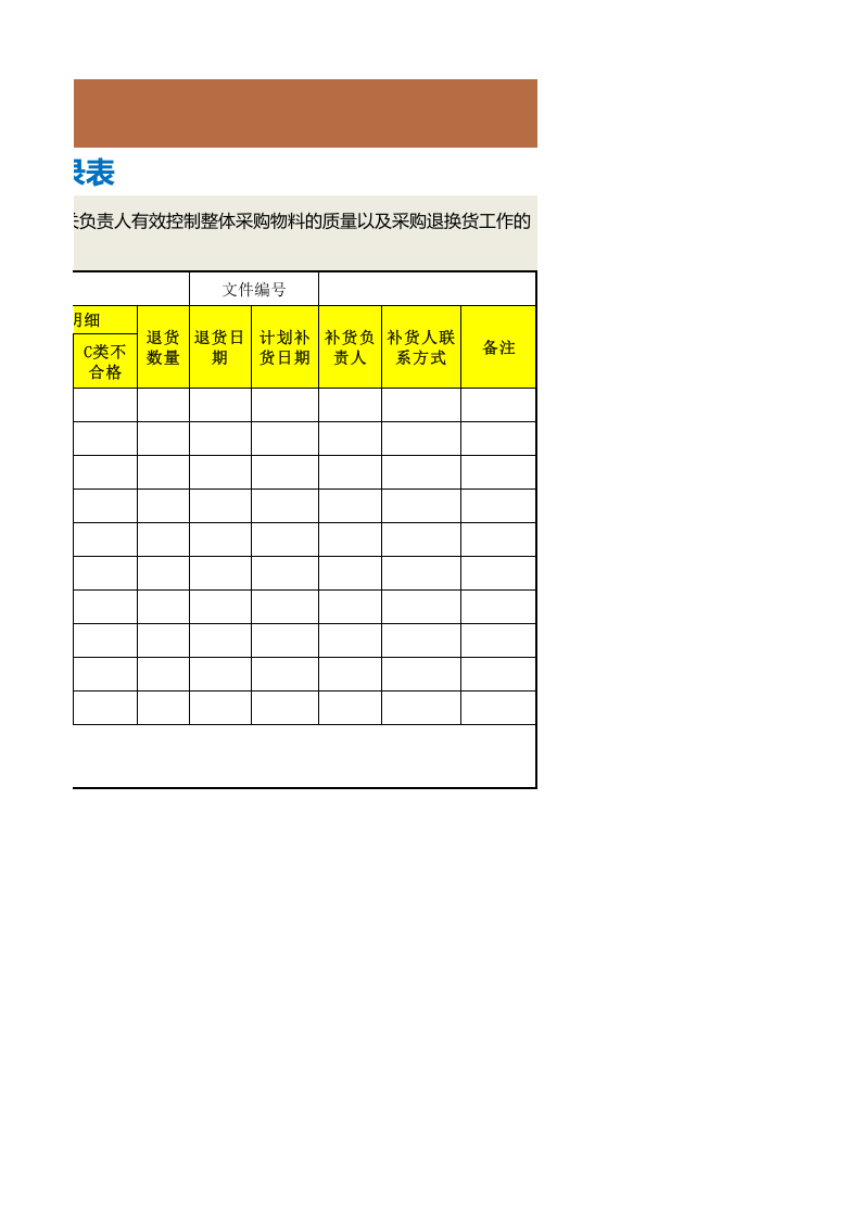 110 不良品退货处理记录表.xlsx 第2页