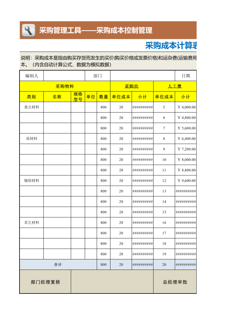 96 采购成本计算表.xlsx 第1页