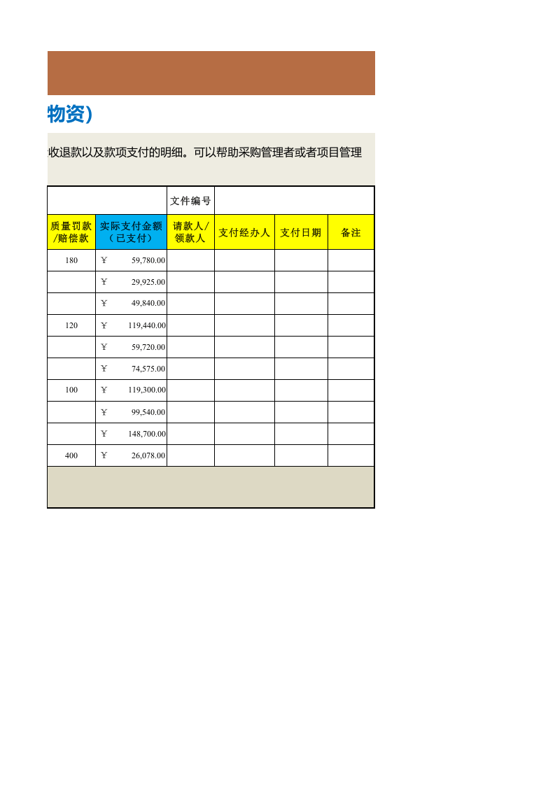 87 采购付款登记表（各类物资）.xlsx 第2页