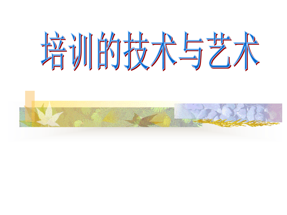 培训艺术与技术(教材).ppt 第1页