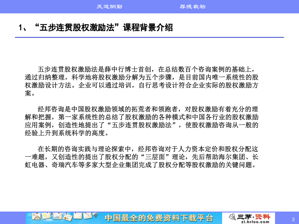 高管核心人才股权激励实务五步股权激励法课程介绍.ppt 第3页