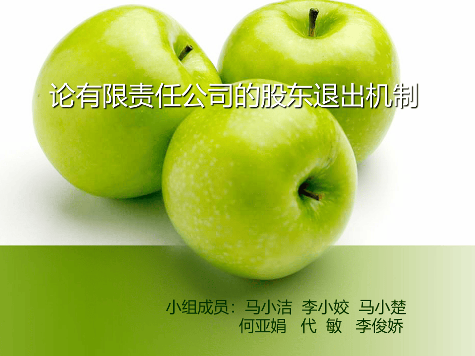 论有限责任公司的股东退出机制.ppt 第1页