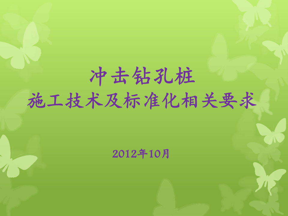 冲击钻孔桩施工技术及标准化相关要求.ppt 第1页