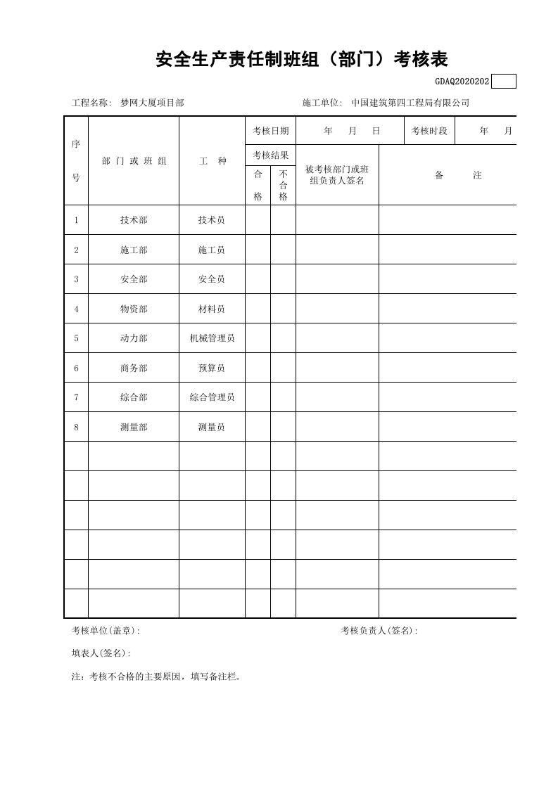 【10】安全生产责任制班组（部门）考核方案.xls 第1页