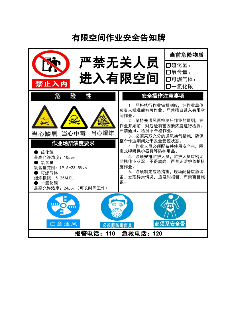 【台账】有限空间作业安全告知牌(40乘50).xlsx 第1页