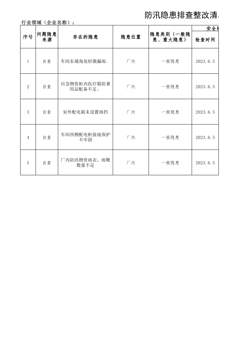 防汛隐患排查检查清单.xlsx 第1页