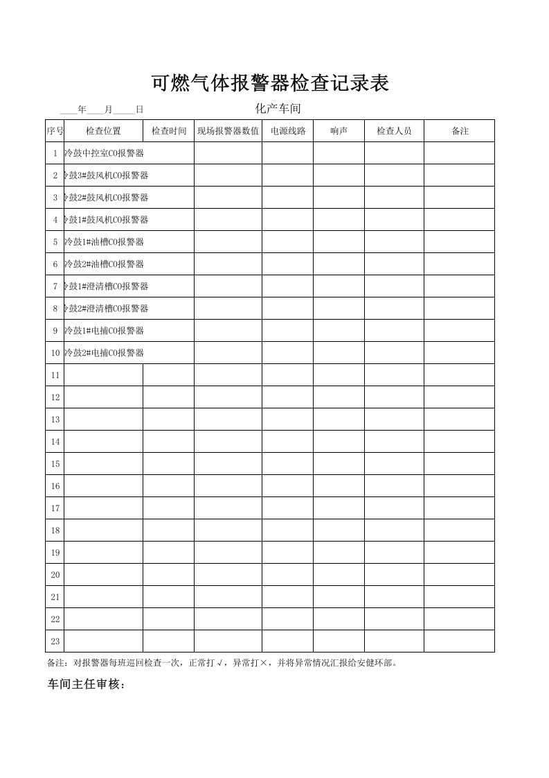 可燃气体报警器检查记录表.xls 第2页