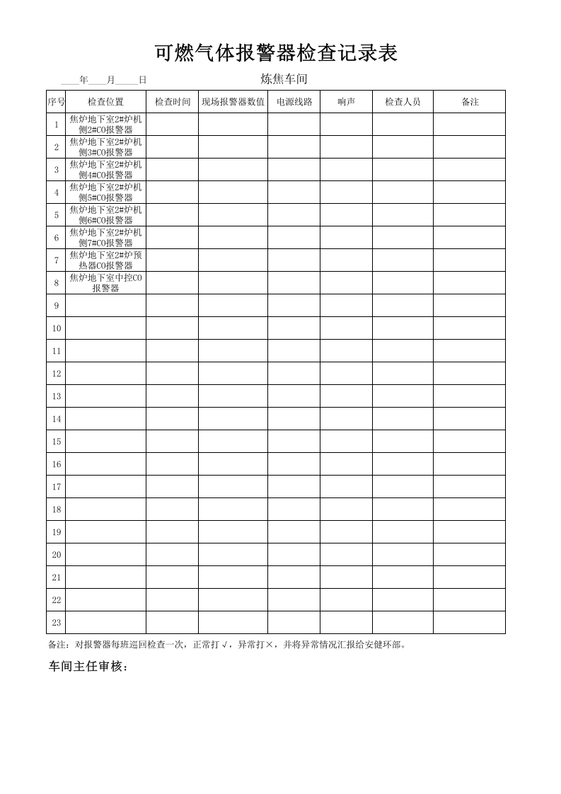 可燃气体报警器检查记录表.xls 第4页