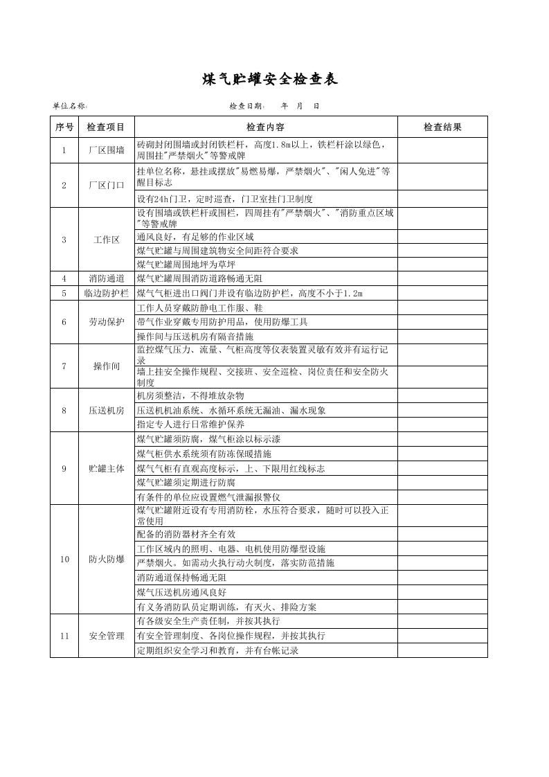 48煤气贮罐安全检查表.xls 第1页