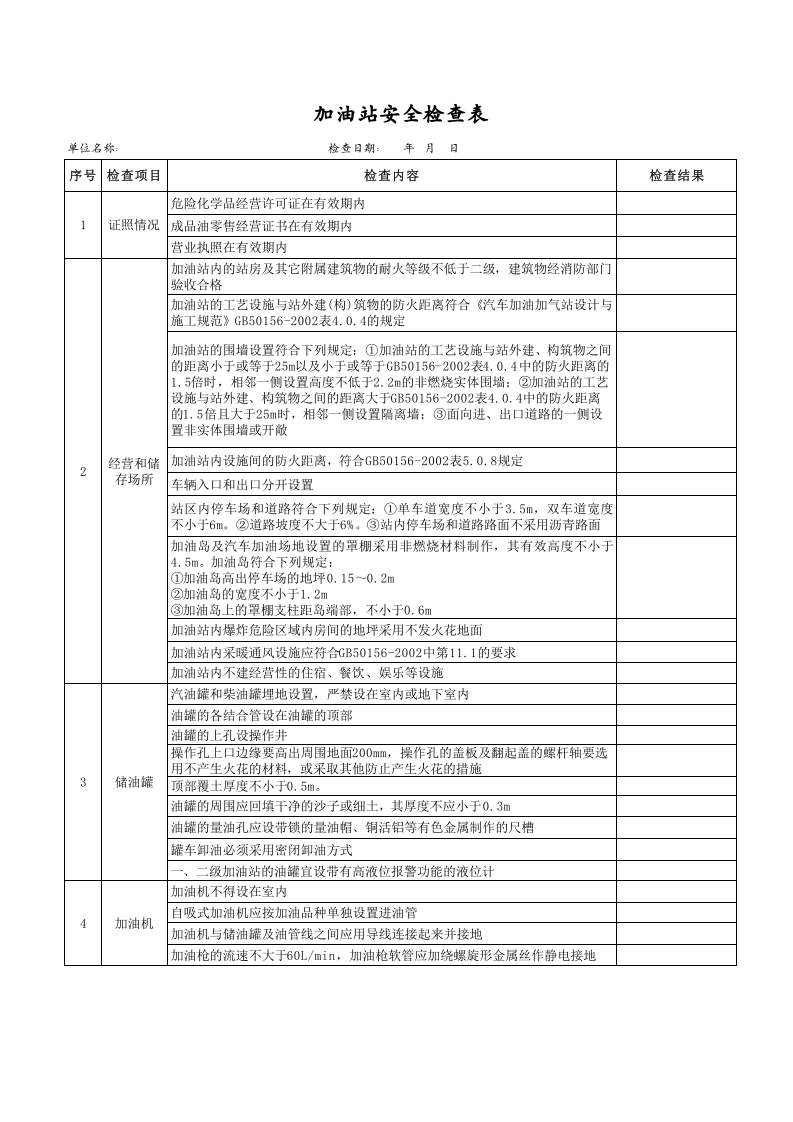 加油站安全检查表.xls 第1页