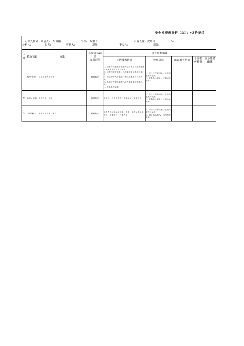 皮带秤（SCL）评价记录.xls 第1页
