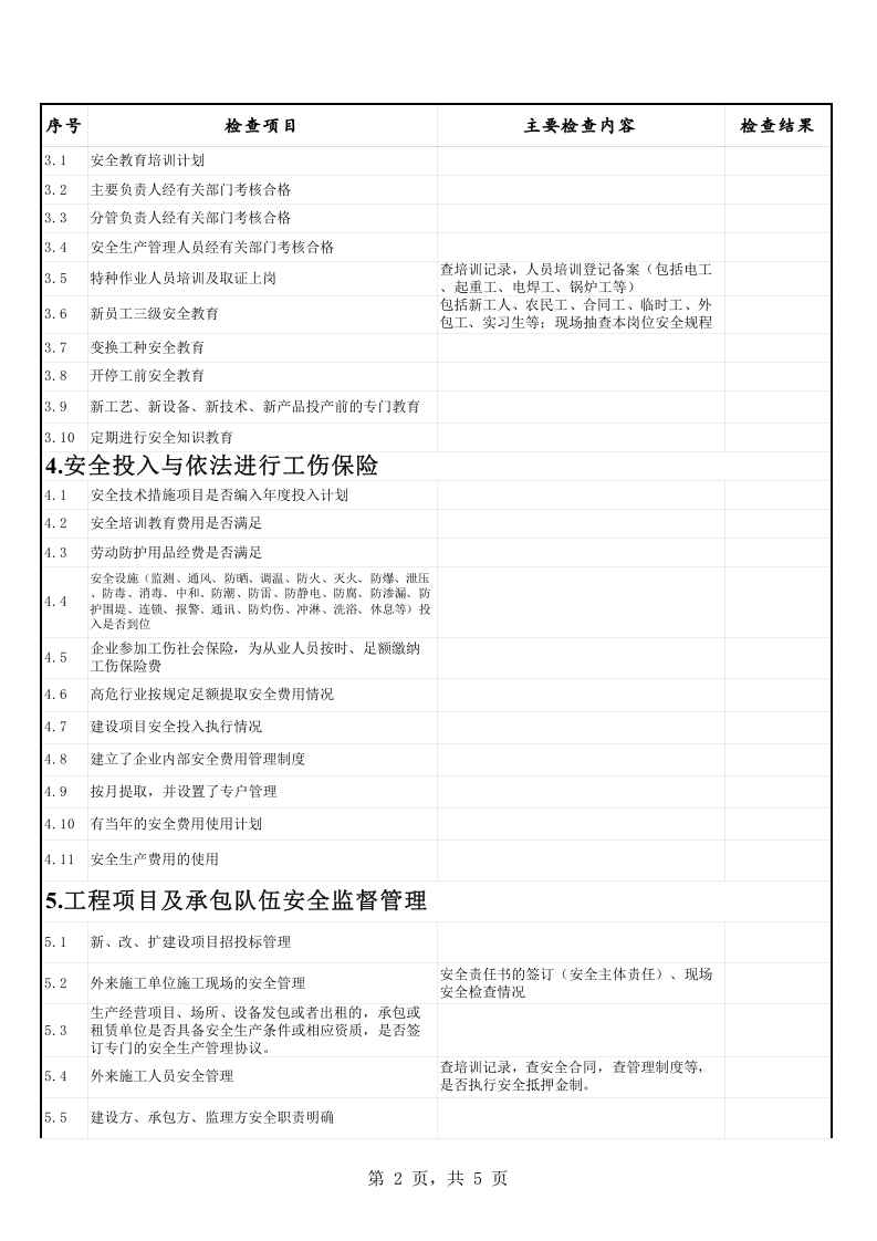 安全检查表（隐患排查）.xls 第2页