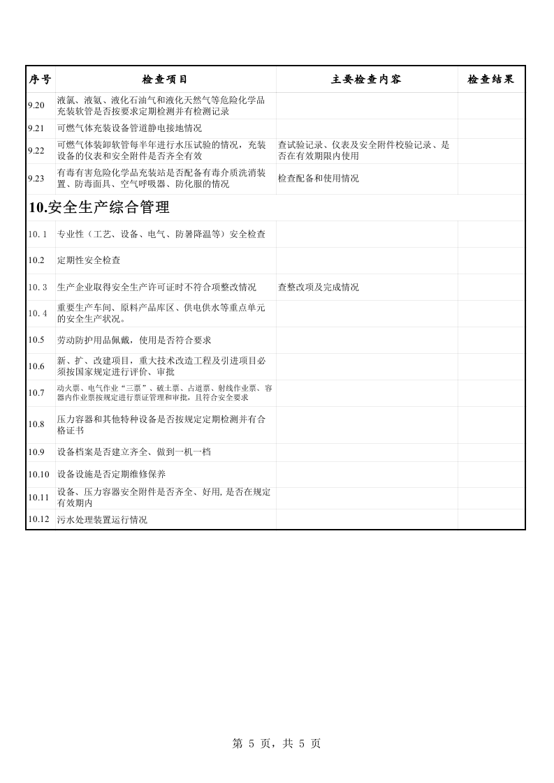 安全检查表（隐患排查）.xls 第5页