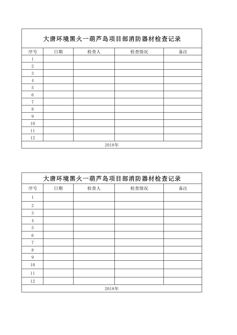 消防器材检查记录.xlsx 第1页