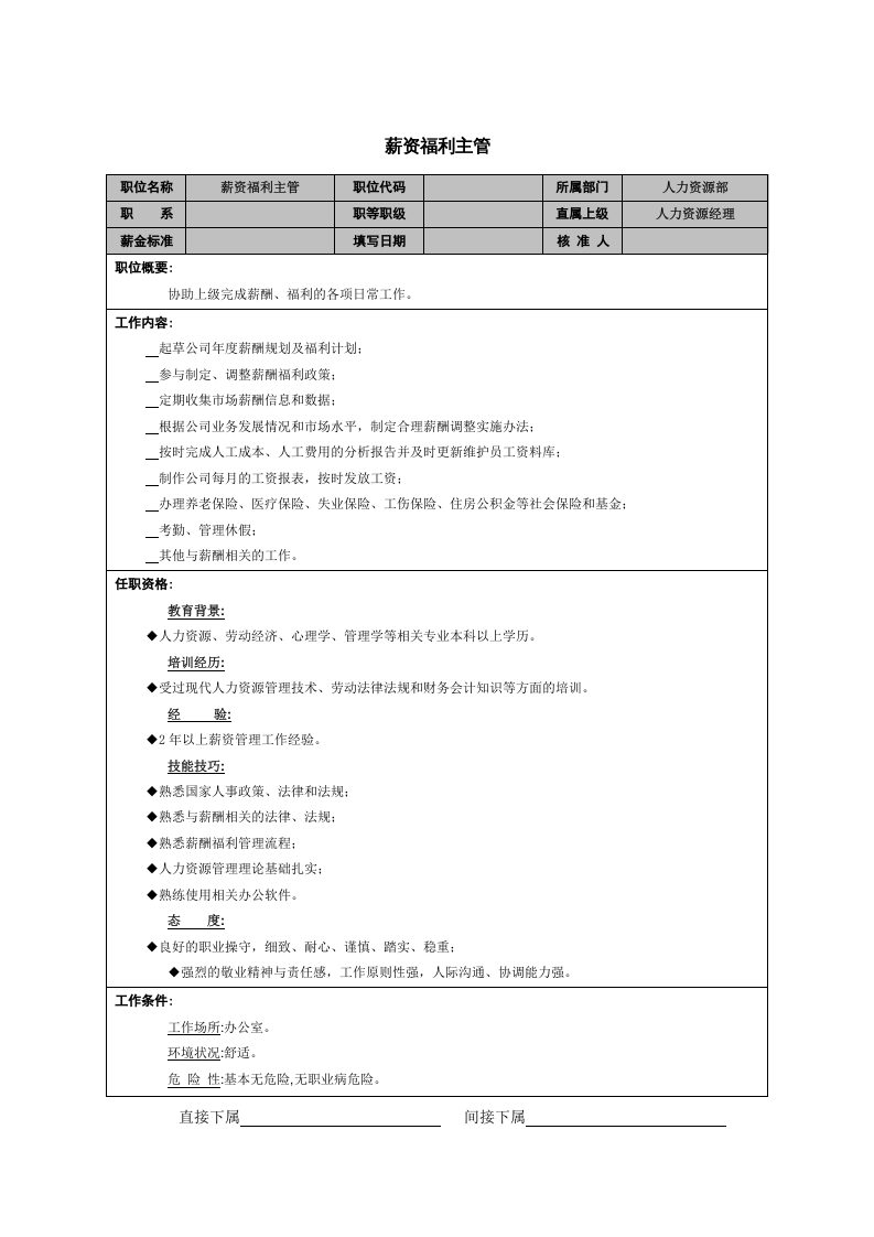 薪资福利主管.doc 第1页