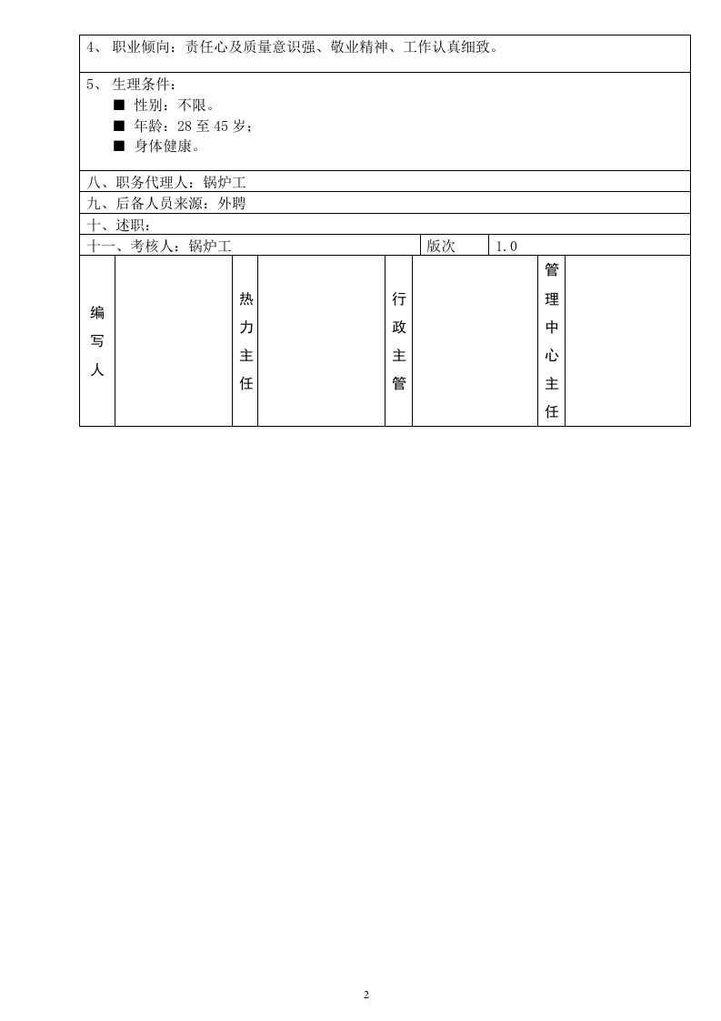 行政部锅炉工岗位说明书.doc 第2页