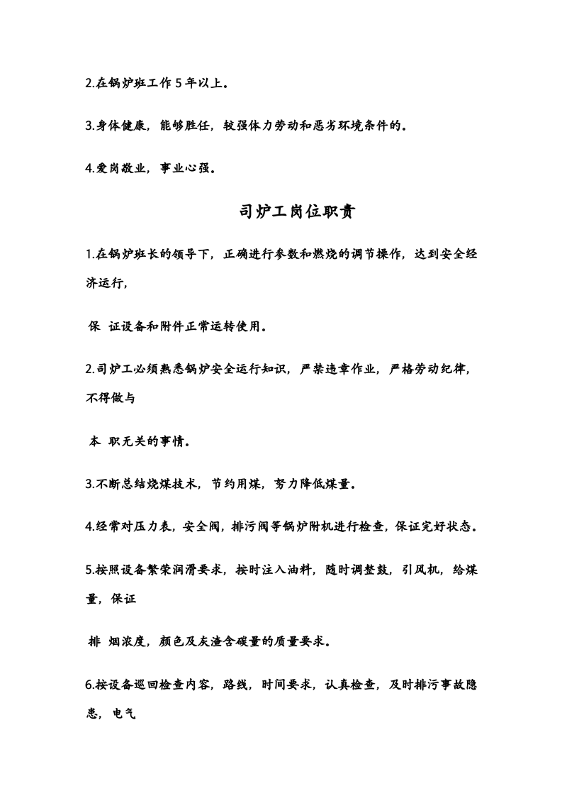 锅炉班长、司炉工、维修工岗位职责及任职条件.doc 第2页