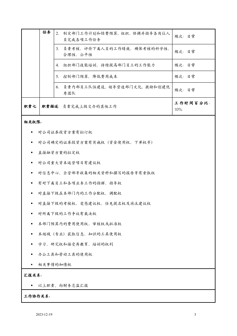 证券部职务说明书.doc 第3页