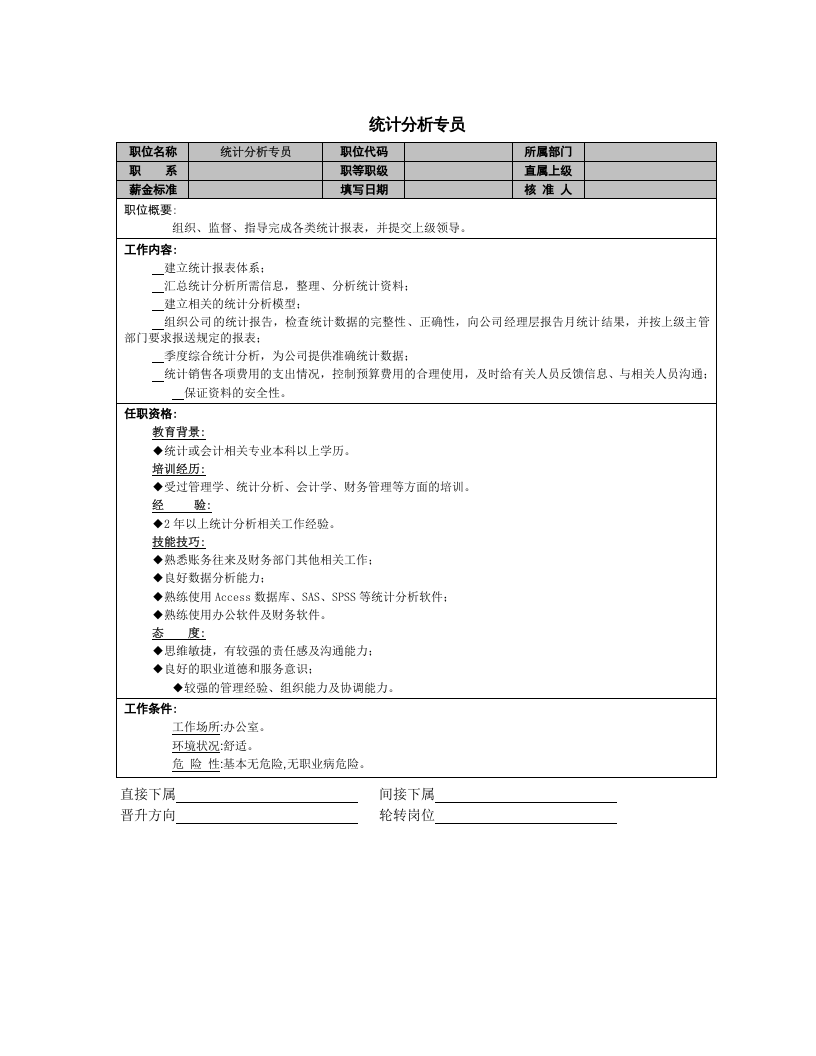统计分析专员岗位职责.doc 第1页