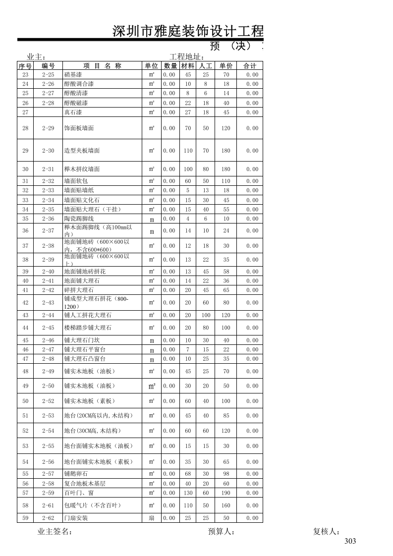 家装预算报价单模板(新).xls 第3页