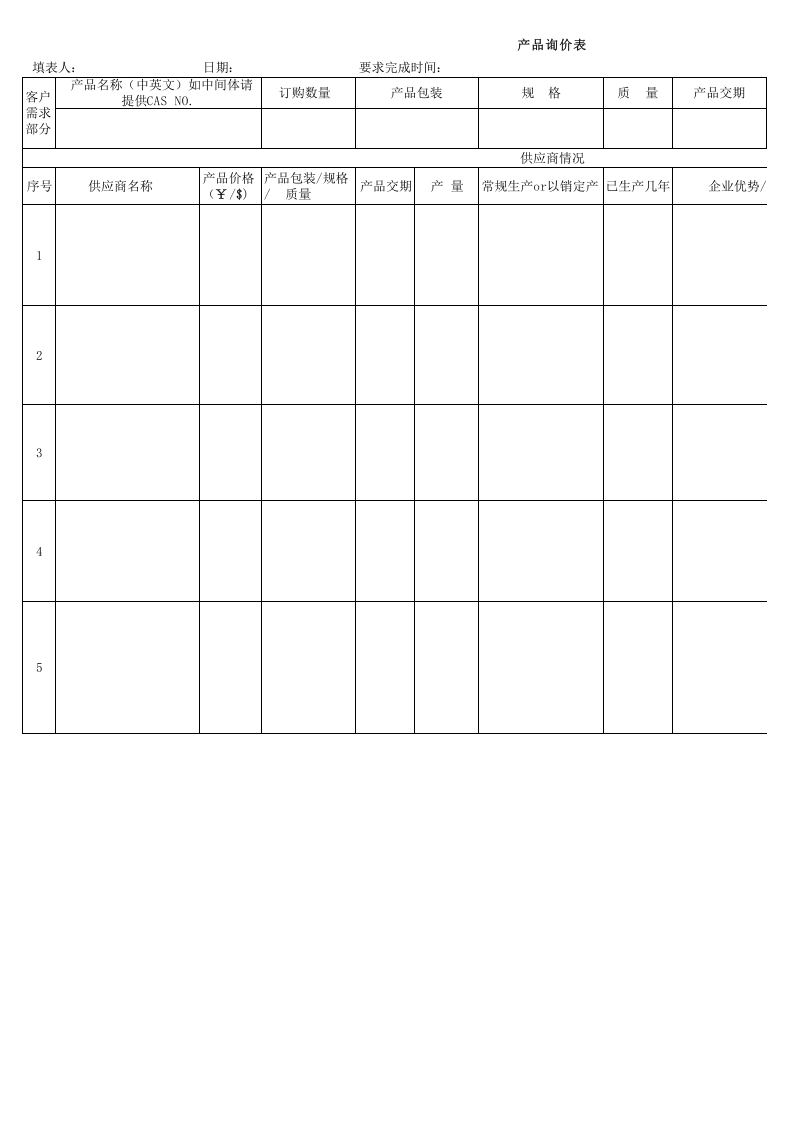 产品询价单模板(1).xls 第1页
