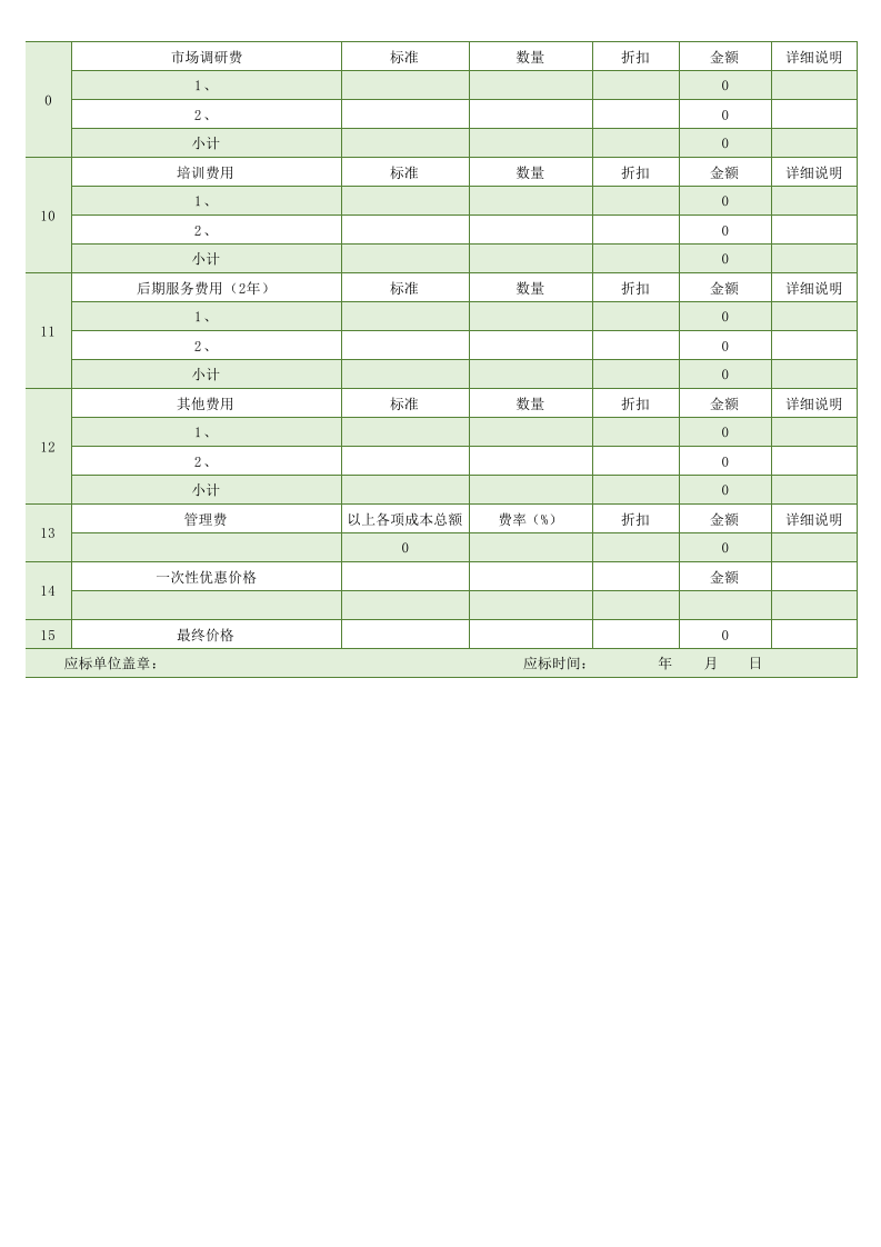 招标项目报价单excel文档_.xls 第2页