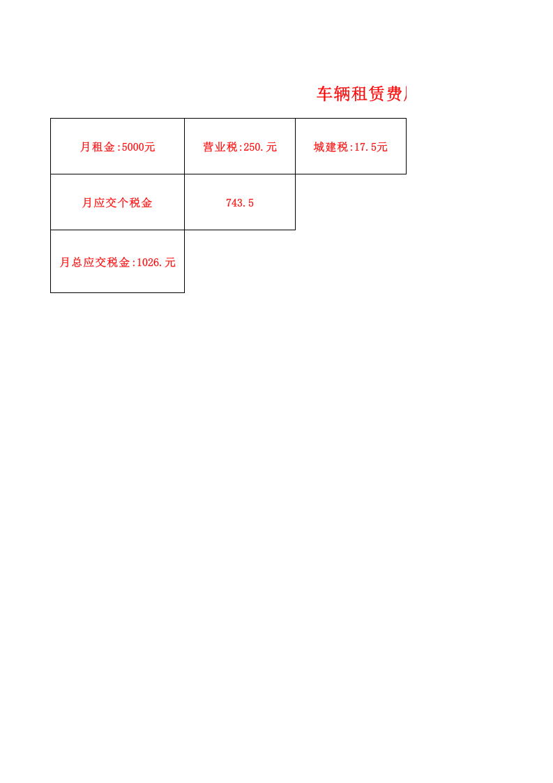 车辆租赁费计算表.xls 第1页
