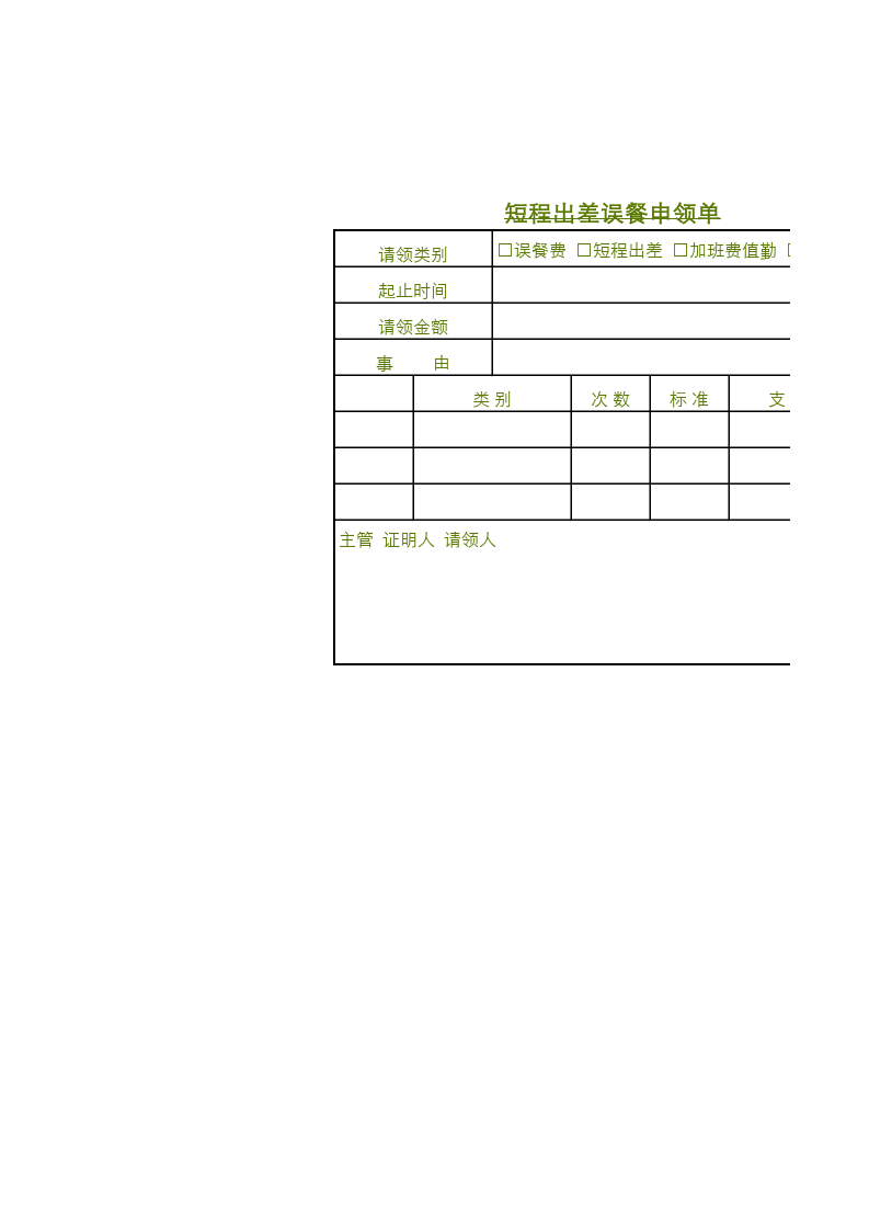 出差误餐费申领单.xlsx 第1页